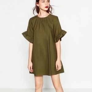NWT Zara Ruffle Sleeve Romper Dress Sz M